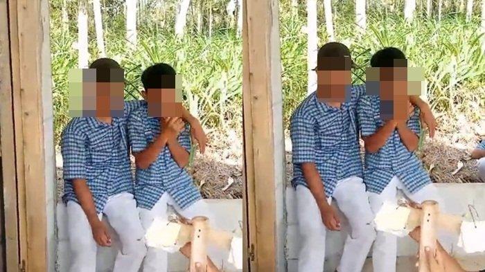 Sebelum terjadi pemukulan, pelaku (kiri) sempat merangkul korban (kanan)