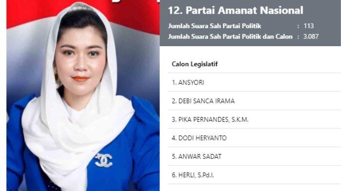 Pika Pernandes. 6 Suara Tertinggi Calon DPRD Kabupaten Lebong Dapil 3, Pika Pernandes Memimpin Perolehan Suara