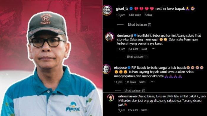Foyo Benny Laos (Kiri) dan ucapan duka di Instagram (Kanan). Instagram Cagub Maluku Utara Benny Laos Banjir Ucapan Duka, Dikenal Sosok yang Baik