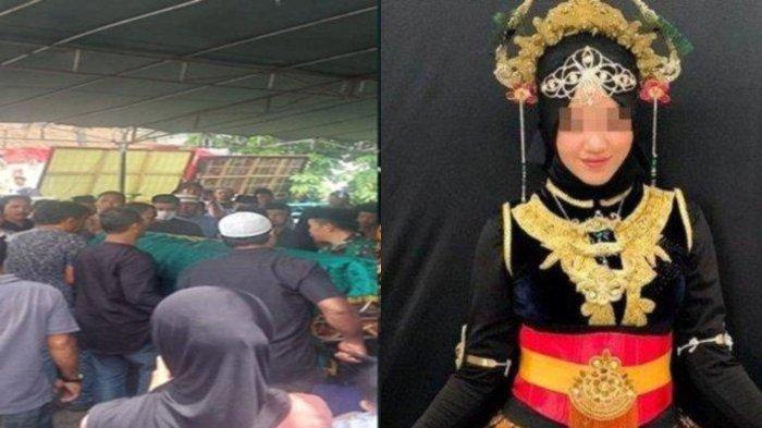 Kolase Jenazah Nazwa saat Tiba di Rumah Duka (Kiri) dan Foto Nazwa Semasa Hidup (Kanan).