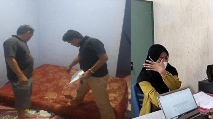 Kolase TKP Kejadian (kiri) dan Lisa Yanti saat Dimintai Keterangan Oleh Polisi (Kanan).