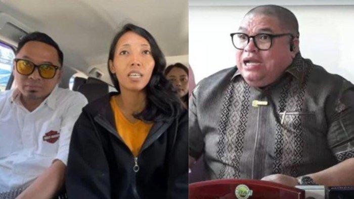 Marliana, kakak almarhumah Vina bersama kuasa hukum dari Hotman 911 (kiri) dan Razman Nasution (Kanan).