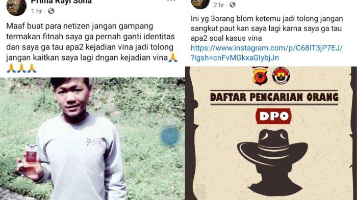 Pemilik akun facebook Prima Rayi Sona akhirnya memberikan klarifikasi usai diserbu netizen dan dicurigai sebagai pelaku pembunuhan Vina yang masih buron.