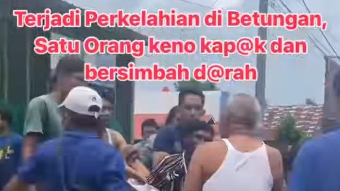 Postingan media sosial terkait pembacokan warga di Jalan DP Negara Kelurahan Betungan Kecamatan Selebar Kota Bengkulu Sabtu (20/4/2024).