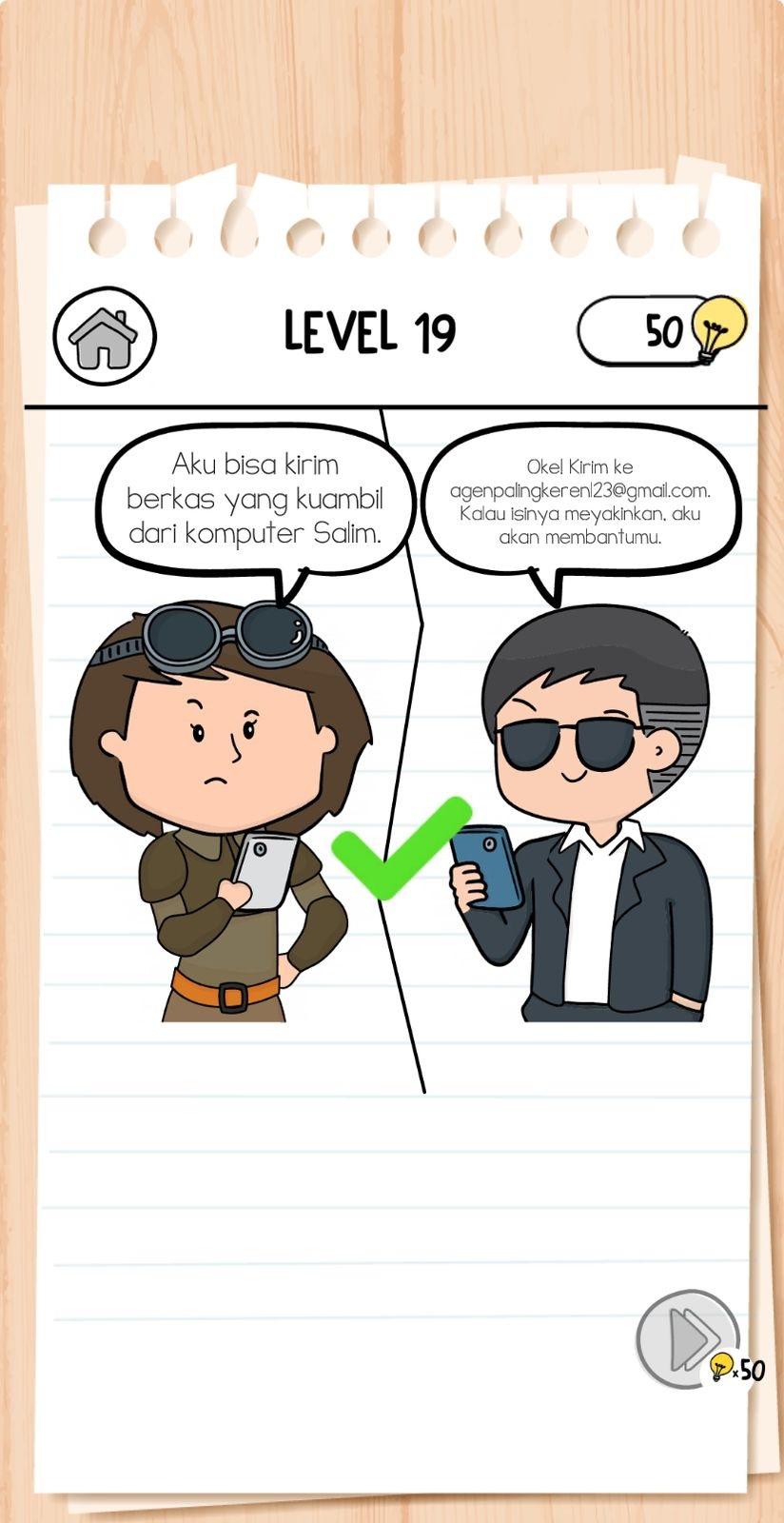 Ilustrasi kunci jawaban Brain Test level 19