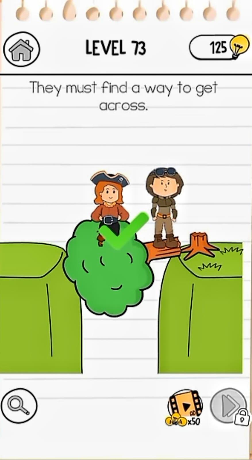 Ilustrasi kunci jawaban Game Brain Test 3 Tricky Quest level 73.