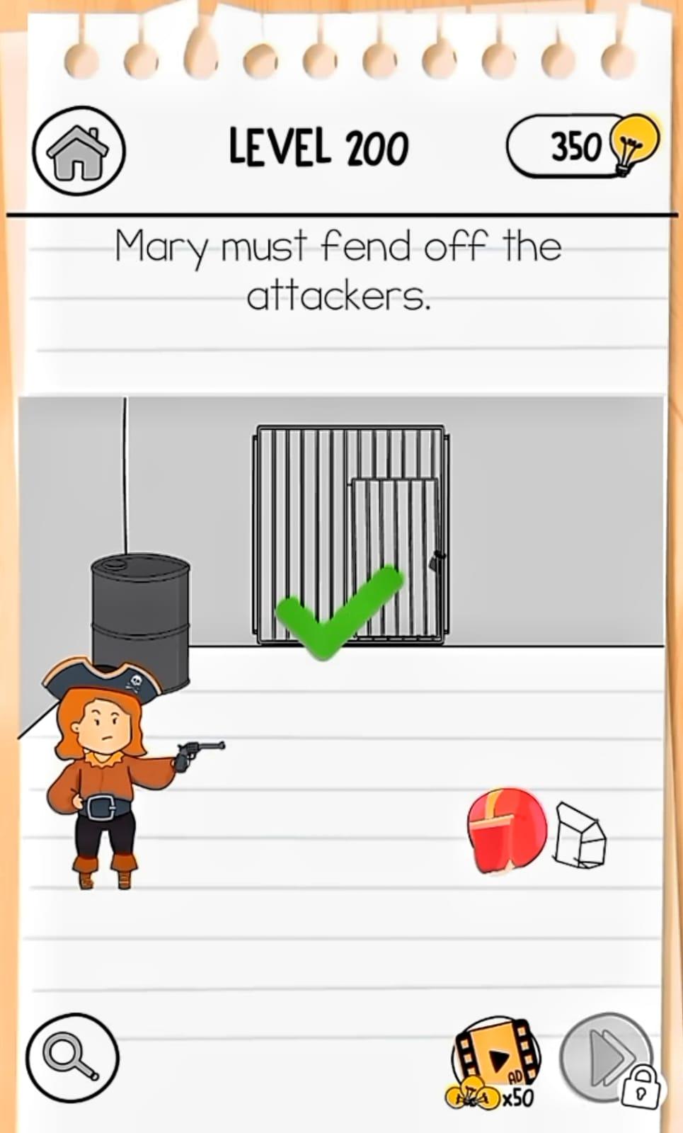 Ilustrasi kunci jawaban Brain Test 3 Tricky Quest level 200