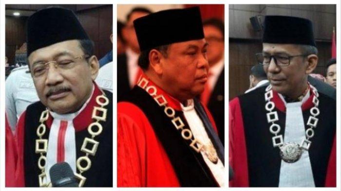 Tiga Hakim MK yang akan menyidangkan kasus gugatan sengketa Pemilu 20204. Mereka adalah Suhartoyo, Arief Hidayat dan Saldi Isra.