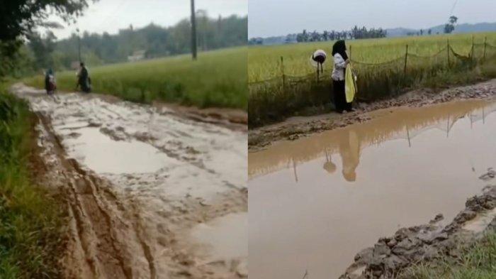 ASN GURU MENANGIS - Tangkapan layar video seorang guru jatuh ke kubangan saat berangkat ke sekolah menangis meluapkan kekesalan. Video ini viral di media sosial, dikutip dari Instagram @unikinfold, (3/3/2025).