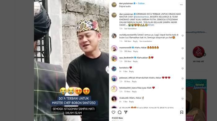 BOBON SANTOSO MUALAF - Youtuber Bobon Santoso resmi jadi mualaf. Ia mengucap dua kalimat syahdat di Masjid An Ni’mah Citra Grand Cibubur dibimbing oleh Ustaz Derry Sulaiman.