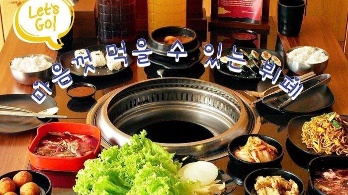 Mencoba sepuasnya kuliner Bogor Korea di Daebagyu Korean BBQ, bisa bakar sendiri dengan arang yang tersedia.