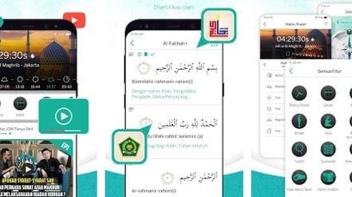 Cuplikan antar muka aplikasi Muslim Go.