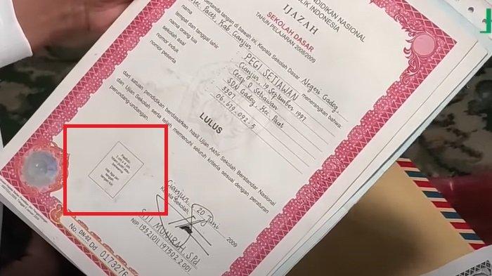 Ijazah SD Pegi Setiawan