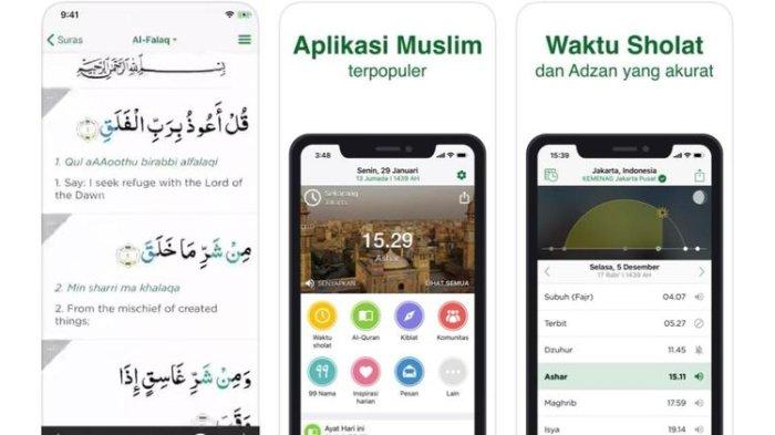 Ilustrasi aplikasi Muslim Pro.