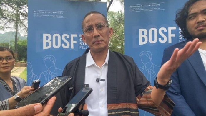 Ketua Bappilu PPP, Sandiaga Uno angkat bicara terkait perolehan suara Ganjar-Mahfud yang selalu terendah dibandingkan dua paslon lainnya, Minggu (18/2/2024). (Muamarrudin Irfani)