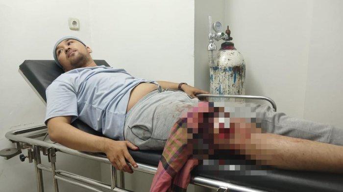 Korban begal di Jalan Raya Tlajung, Kecamatan Gunungputri, Kabupaten Bogor, Selasa (27/2/2024)