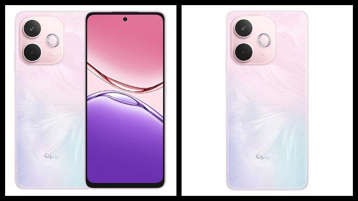 Ilustrasi HP Oppo A5 Pro 5G warna Bloom Pink.