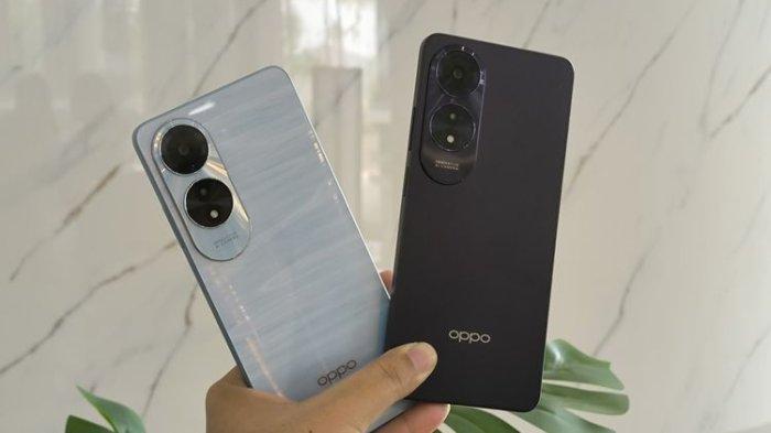 Oppo A60 tersedia dalam dua pilihan warna: Ripple Blue (kiri) dan Midnight Purple (kanan)