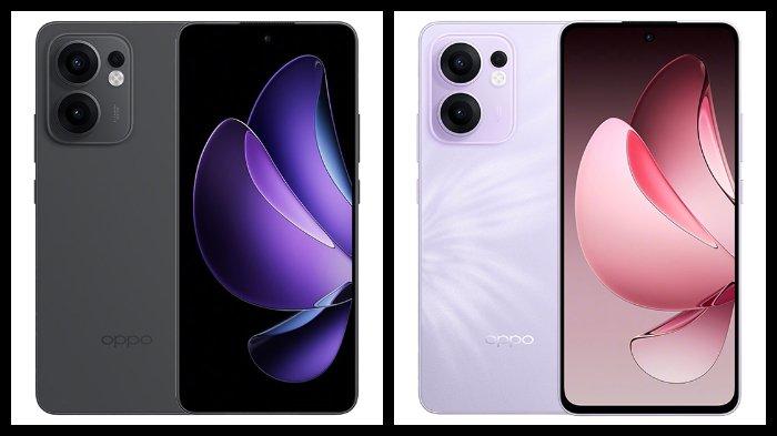 Oppo Reno13 F 4G warna Graphite Grey dan Plume Purple