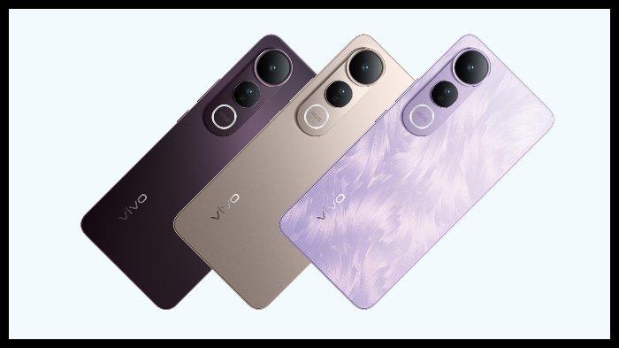 HP VIVO TERBARU - Ilustrasi HP Vivo V50 Lite 5G warna Black, Gold, Purple