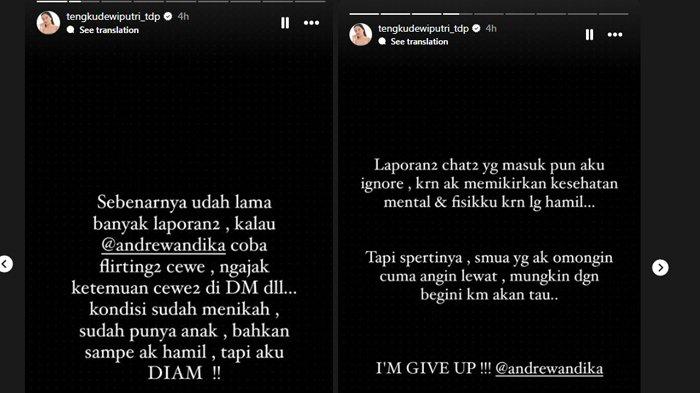 Viral isu perselingkuhan aktor Andrew Andika yang dibongkar sang istri, Tengku Dewi Putri. Sosok Tengku Dewi kini jadi sorotan lantaran pilu dikhianati suami saat tengah hamil tua.