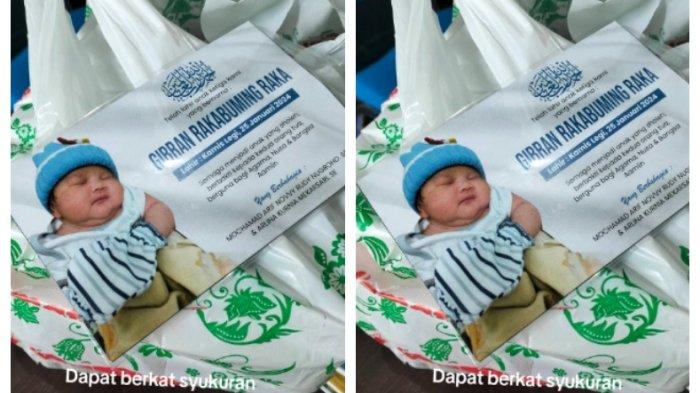Kolase - Berkat syukuran bayi yang dilahirkan dan diberi nama Gibran Rakabuming Raka.
