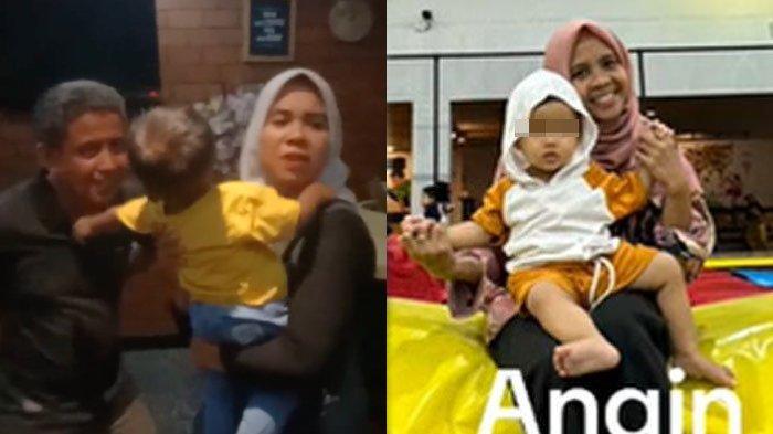 Bayi tertukar di Bogor tak mau lepas dari ibu asuhnya, Dian Prihatini (31) saat bertemu.