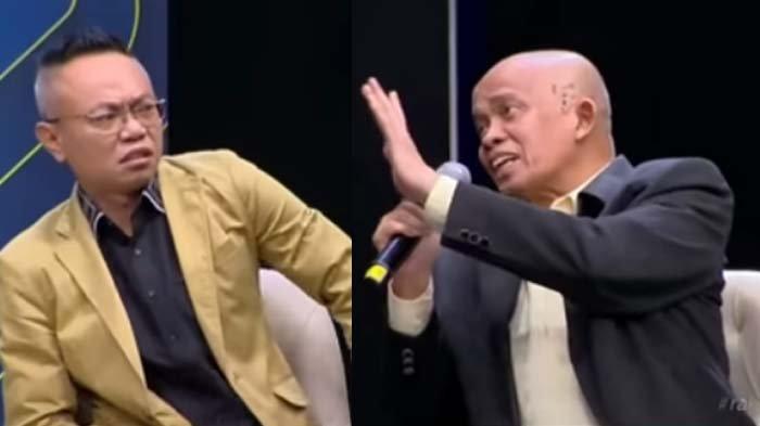 POLEMIK IJAZAH JOKOWI: Beathor Suryadi (kanan), politisi yang menuduh ijazah Jokowi dicetak di Pasar Pramuka gelagapan dimintai bukti oleh kubu Jokowi dan pengacara Ade Darmawan (kiri). Roy Suryo sampai tak berkutik hingga enggan membela Beathor.
