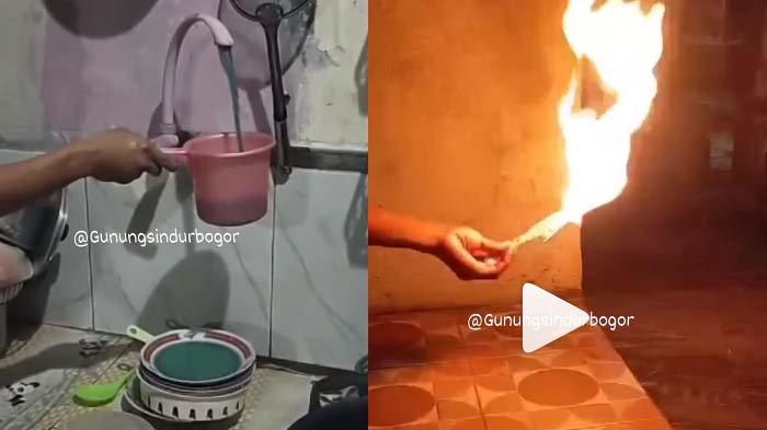 Viral air sumur warga Gunung Sindur Bogor bisa nyala saat disundut api, warnanya hijau mirip BBM. Ternyata gara-gara tercemar bensin di SPBU