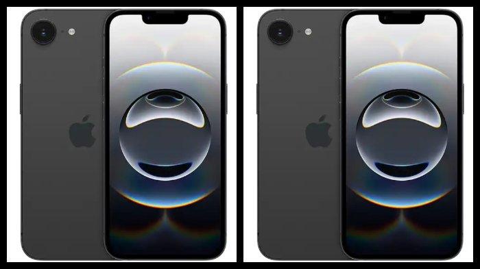 HP IPHONE - Kolase ilustrasi iPhone 16e warna Black.