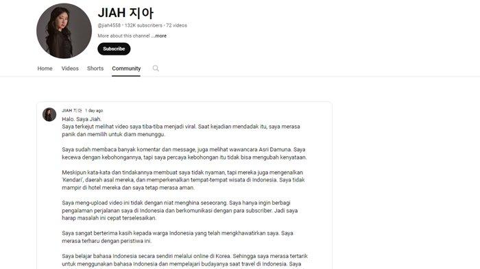 Youtuber cantik asal Korea Selatan yang sempat viral lantaran diduga digoda om botak di Mando akhirnya angkat bicara.