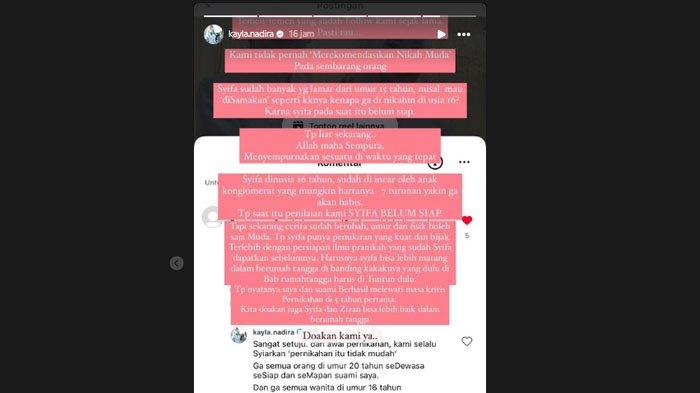 Adiknya dicemooh karena menikah di usia 17 tahun, kakak Kamila Asy Syifa, Kayla Indira mengurai pembelaan.
