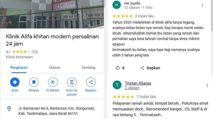 Rating Klinik Alifa tetap tinggi di Google Maps padahal banyak yang menghujatnya usai viral bayi 1,5 Kg meninggal dunia. Khalayak menyoroti dugaan admin klinik tersebut yang menghapus komentar buruk dari netizen
