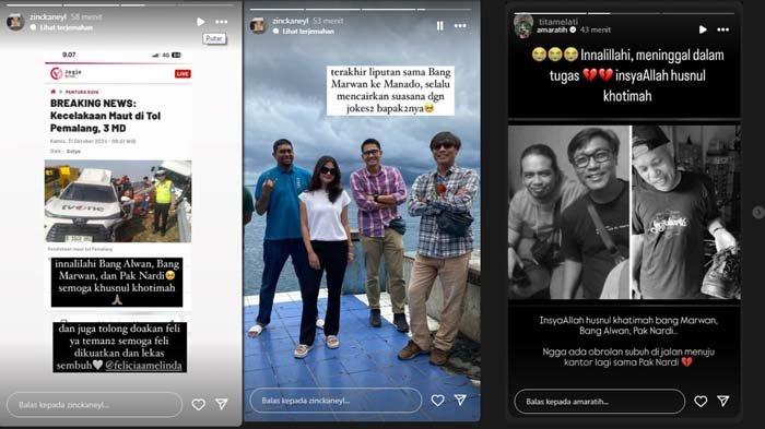Ungkap duka cita usai kecelakaan maut menimpa kru TV One di Tol Pemalang pada Kamis (31/10/2024), para presenter TV One mengenang sosok korban.