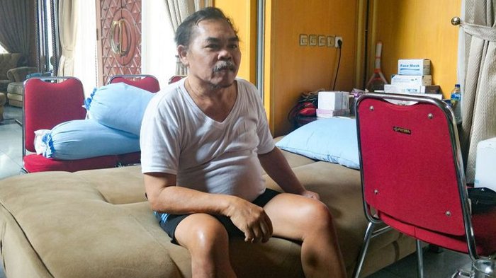 Artis komedi Mat Solar saat ditemui di kediamannya di kawasan Bambu Apus, Tangerang Selatan, Selasa (18/9/2018).