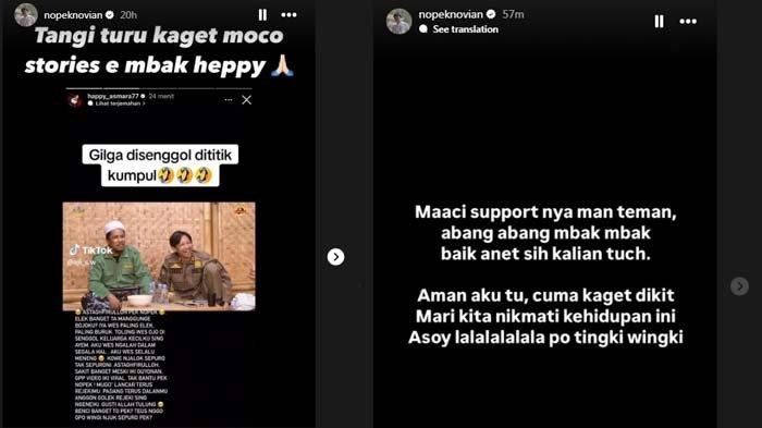 NOPEK NOVIAN TRENDING: Tangkapan layar postingan Nopek Novian usai disindir Happy Asmara, disadur pada Rabu (19/2/2025). Inilah sosok Nopek Novian, komika yang lagi trending gara-gara 2 kali bikin Happy Asmara ngamuk. Pemicunya karena tak terima Gilga Sahid disenggol.