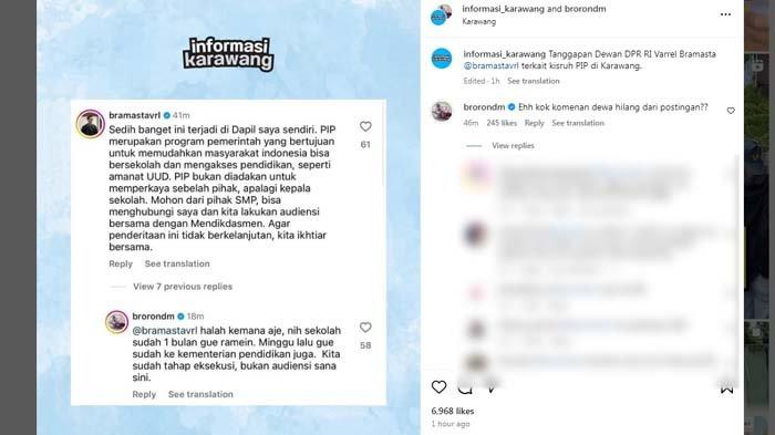 VERREL DISEMPROT BRO RON: Tangkapan layar pemicu Bro Ron semprot Verrell Bramasta yang tiba-tiba nimbrung soal kasus dana PIP, disadur pada Senin (24/2/2025). Anggota DPR RI Verrel Bramasta kena semprot Bro Ron lantaran ikut nimbrung dalam kasus dana PIP. Pemicunya komentar Verrel di postingan soal PIP.