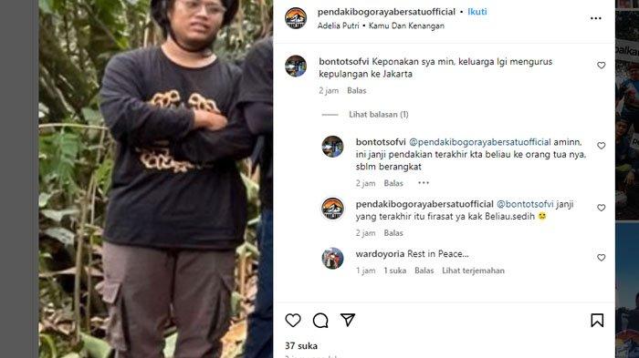 PESAN TERAKHIR ROHADI MAPALA UHAMKA: Tangkapan layar saudara Rohadi menceritakan pesan terakhir anggota Mapala Uhamka sebelum meninggal dunia di Gunung Joglo Cisarua Bogor, Sabtu (1/2/2025)