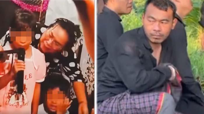 SUAMI BUNUH ISTRI: Tangkapan layar anak-anak Petry Sihombing (kiri) curhat usai menyaksikan sendiri ibunya dibunuh sang ayah, Wadison Pasaribu (kanan). Anak Petry pun berani membongkar tabiat ayahnya ke pihak kepolisian sampai ditangkap, disadur pada Kamis (5/6/2025).