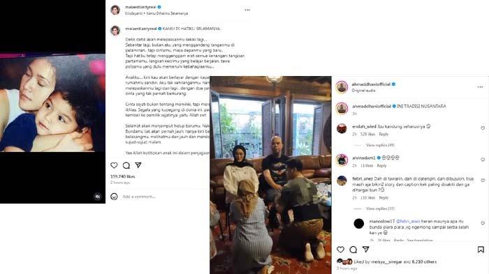 PERNIKAHAN AL GHAZALI: Tangkapan layar musisi Maia Estianty disebut perang postingan dengan sang mantan suami, Ahmad Dhani jelang pernikahan Al Ghazali. Maia mengurai curhatan pilu di IG lantaran tidak bisa hadir ke acara sakral Al Ghazali.
