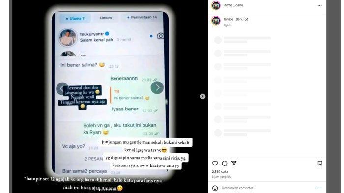 Viral beredar chat diduga Teuku Ryan goda selebgram cantik usai satu bulan resmi bercerai dari Ria Ricis. Sosok sang wanita pun belakangan jadi sorotan.