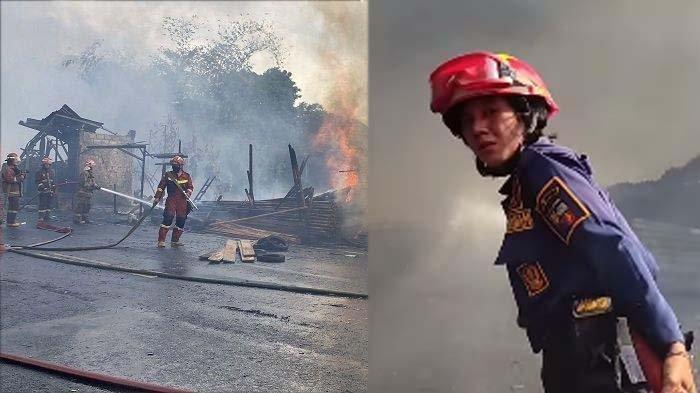 Sosok Vivi, srikandi Damkar Kota Bogor yang viral gara-gara dilempari batu saat tengah menangani kebakaran di Jalan Raya Tajur pada Rabu (22/10/2024).