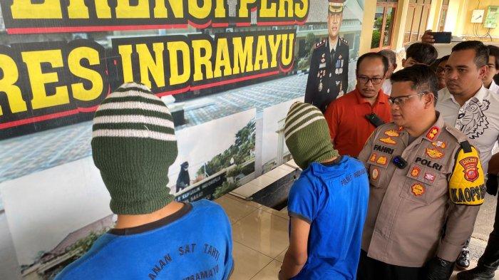 Konferensi pers pengungkapan pembunuhan sopir taksi online di Mapolres Indramayu, Senin (3/6/2024)
