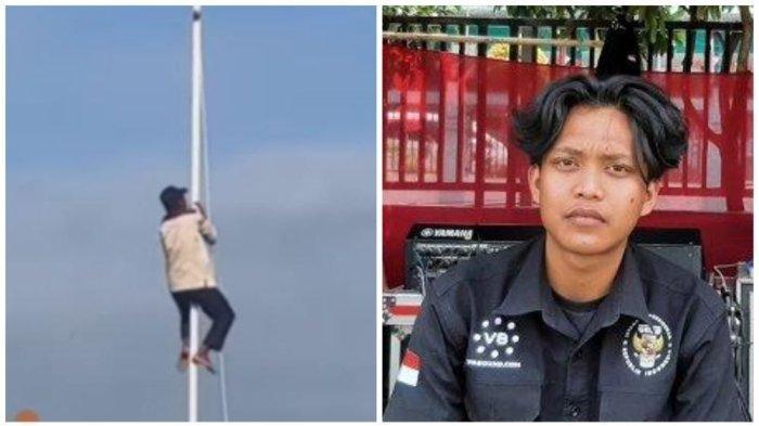 Tali Bendera Putus, 2 Warga Inisiatif Panjat Tiang Bendera saat Upacara HUT RI ke-78