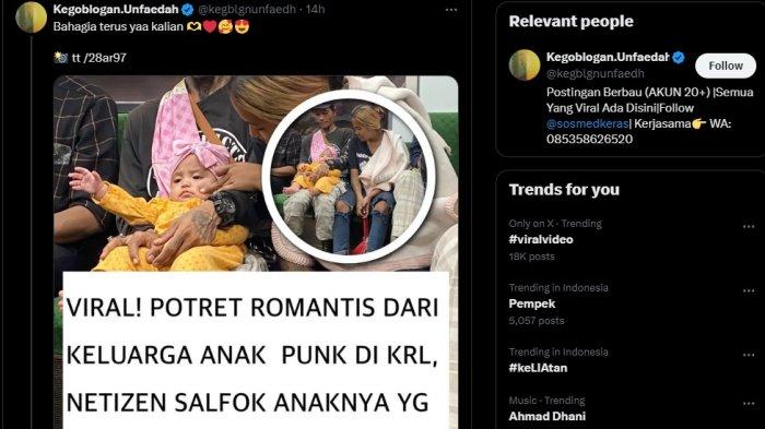 Viral Potret Harmonis Keluarga Anak Punk di KRL Beredar di Sosial Media, Tuai Pujian Warganet