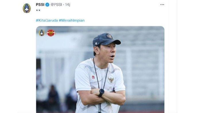 Foto Shin Tae-yong diposting akun Twitter resmi PSSI