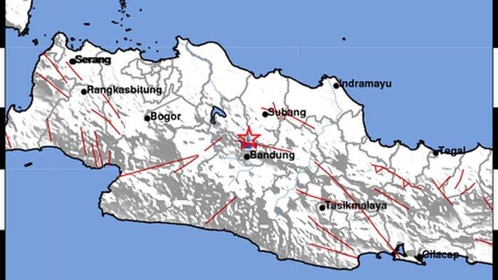 gempa terkini di Jawa Barat mengguncang kawasan Bandung Utara dekat Gunung Tangkuban Parahu, Selasa (27/2/2024).