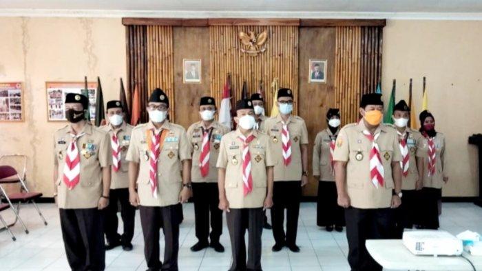 Upacara virtual Kwarcab Pramuka Majalengka yang dipimpin oleh Ketua Kwarcab Majalengka, Eman Suherman, Sabtu (14/8/2021).