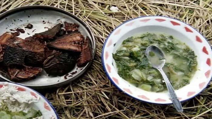 SAYUR KHAS MANGGARAI - Ute Kud itu Sayur yang berbahan dasar ubi singkong bisa juga talas dan pucuk daun kopi robusta. Ute Kud merupakan sayuran khas Manggarai Flores, NTT.