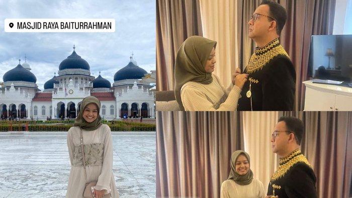 Mutiara Baswedan dan Anies Baswedan saat kunjungan ke Aceh.